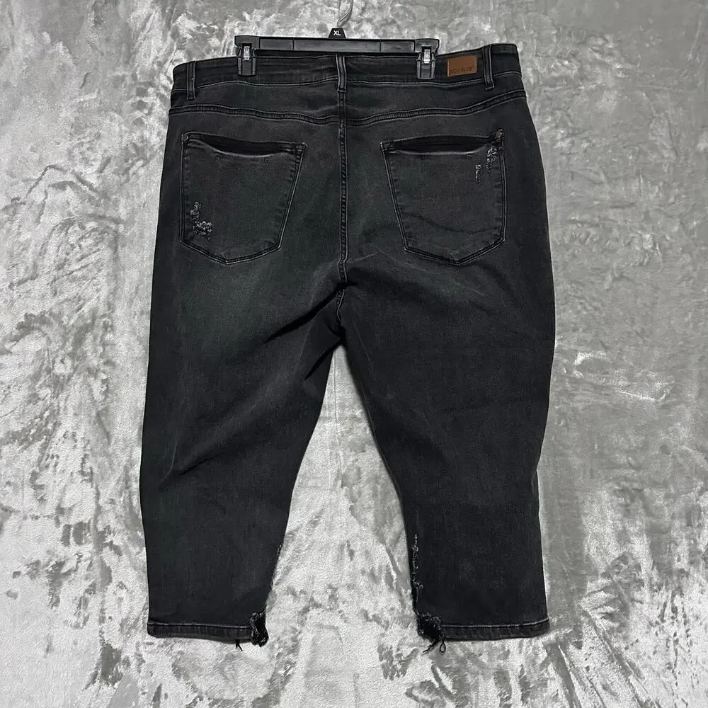 Judy Blue Womens 24W Jeans LOT of 2 Slim Fit Carpenter Blue Skinny Fit Capri Blk - Picture 15 of 16